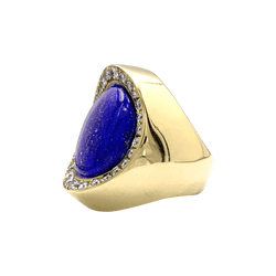 Ring Aldebert, yellow gold lapis lazuli and diamonds.35055A