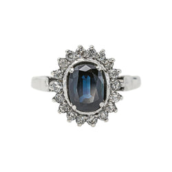 Bague Pompadour Argent Saphir - Castafiore