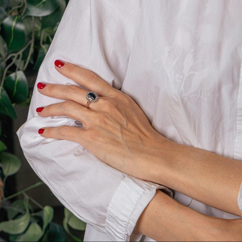 Bague Pompadour Argent Saphir - Castafiore