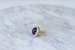 Bague Pompadour Cabochon Améthyste et Diamants - Castafiore
