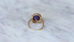 Bague Pompadour Cabochon Améthyste et Diamants - Castafiore