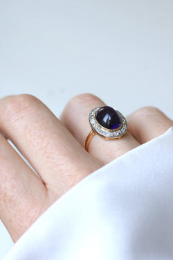 Bague Pompadour Cabochon Améthyste et Diamants - Castafiore