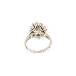 Bague Pompadour en or blanc émeraude et diamants - Castafiore