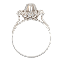 Bague Pompadour en or blanc et saphirs - Castafiore