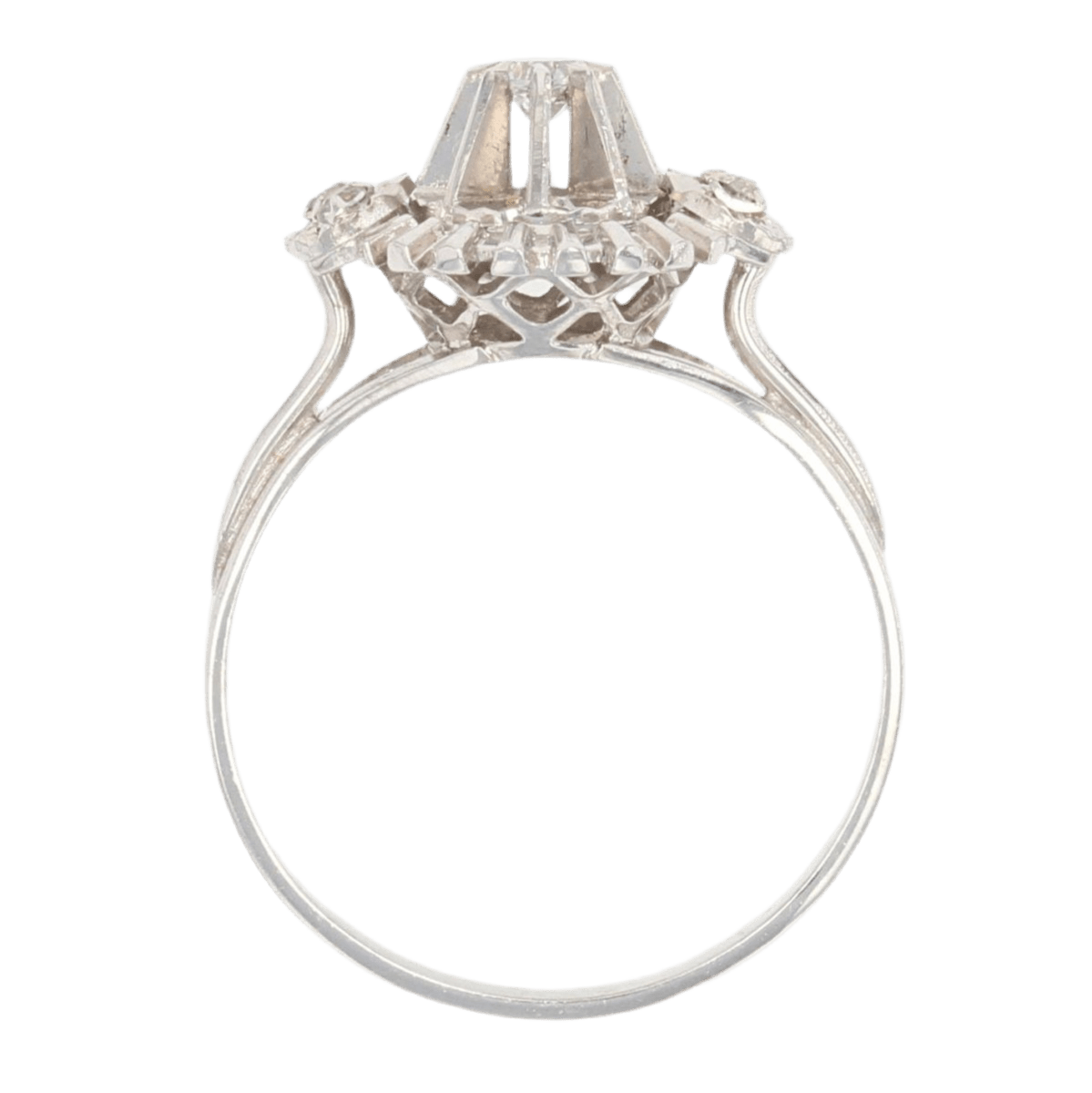 Bague Pompadour en or blanc et saphirs - Castafiore