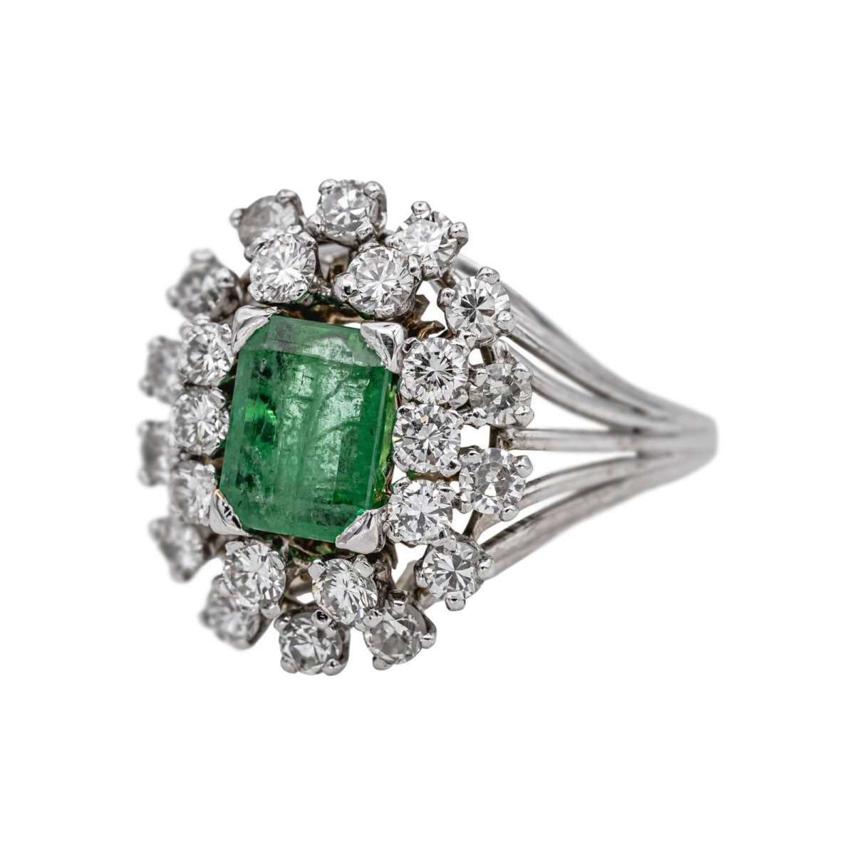 Ring Pompadour White gold Emerald