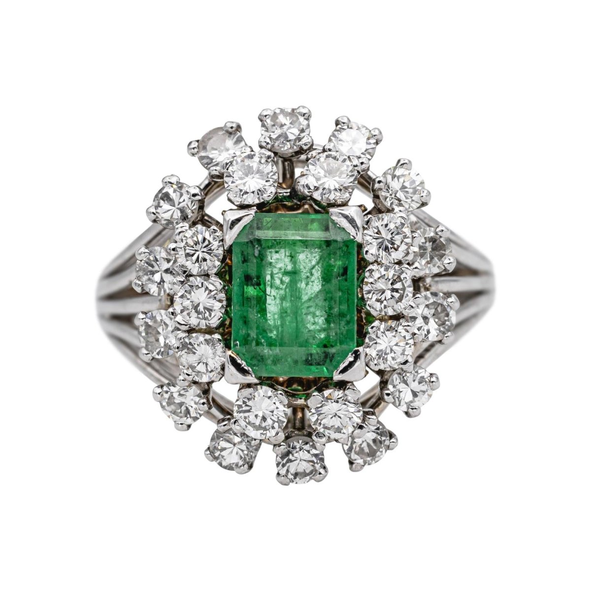 Ring Pompadour White gold Emerald