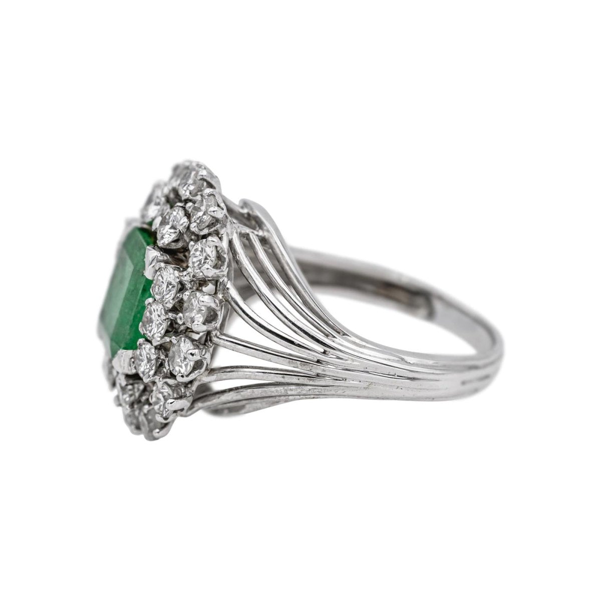 Ring Pompadour White gold Emerald