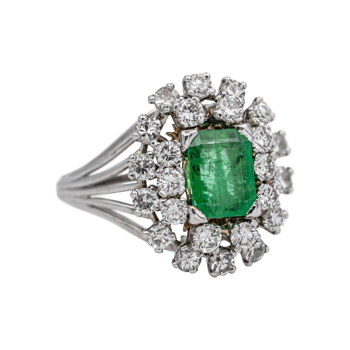 Ring Pompadour White gold Emerald