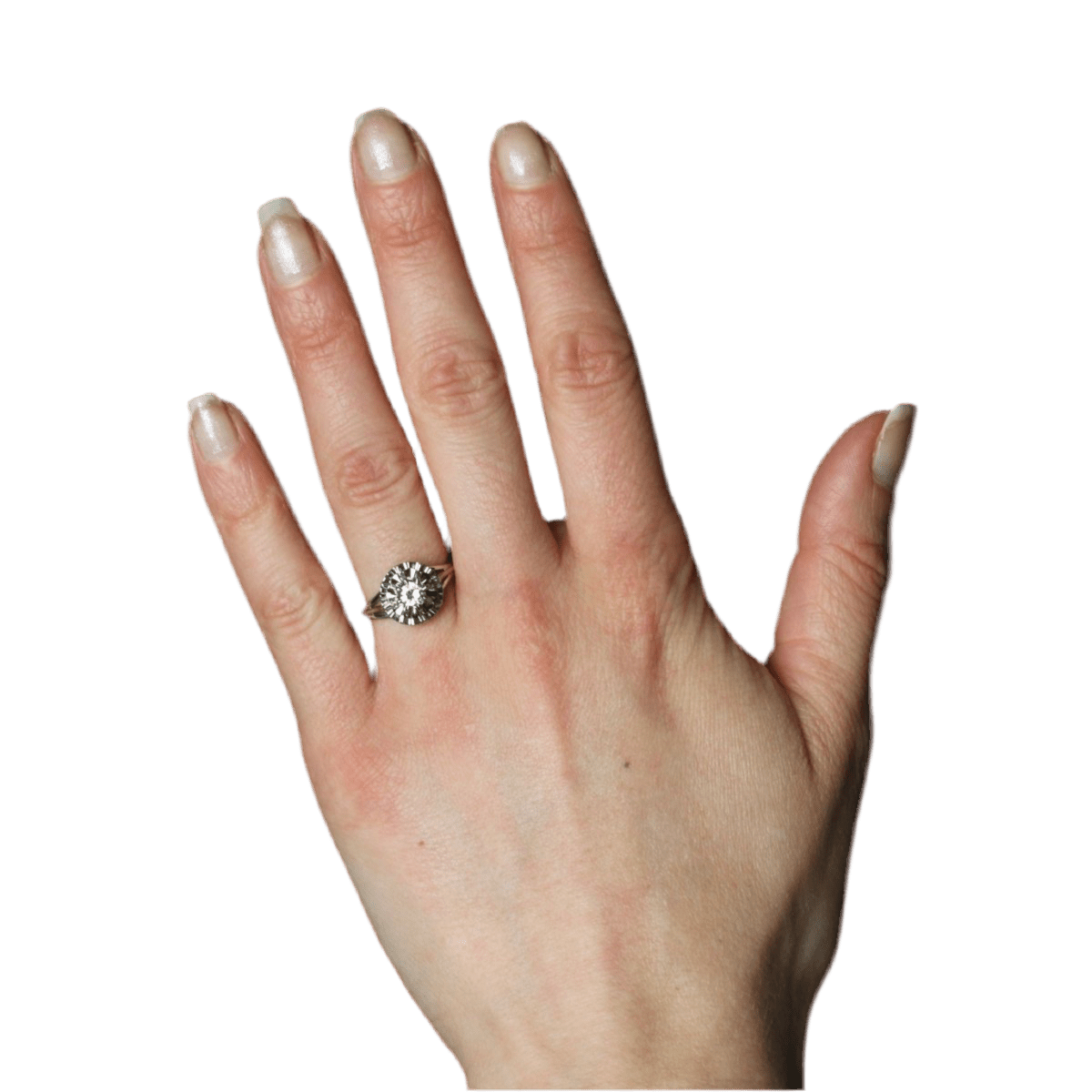 Bague Pompadour en or blanc, platine et diamant - Castafiore