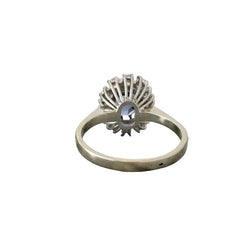Bague Pompadour en or blanc, platine, saphir, et diamants - Castafiore