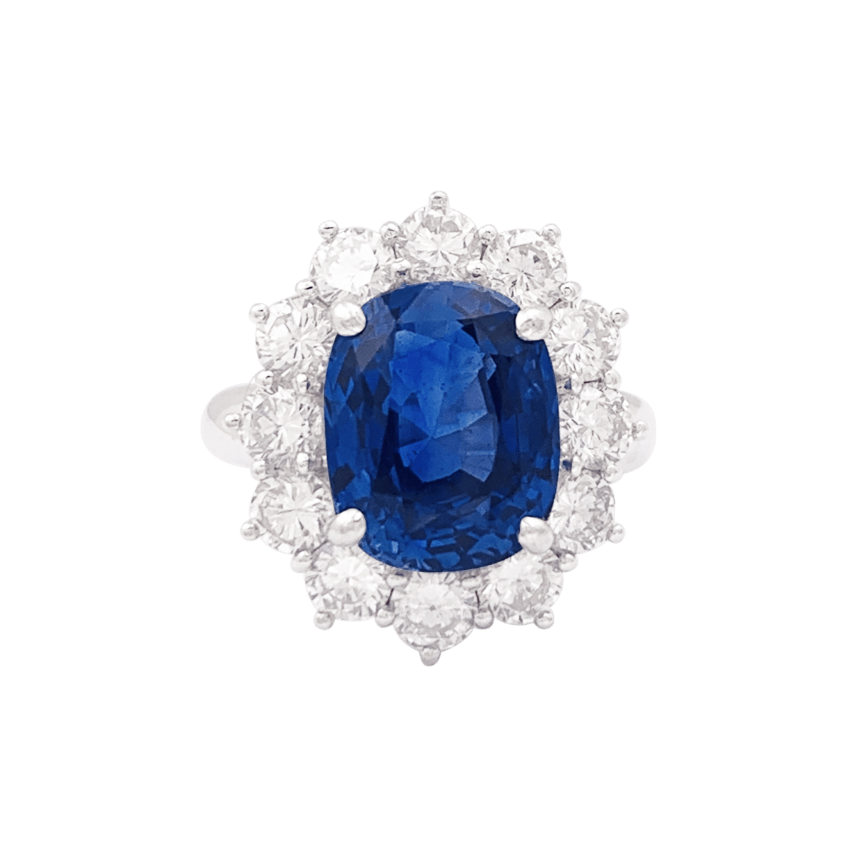 Bague "Pompadour" en or blanc, saphir et diamants - Castafiore