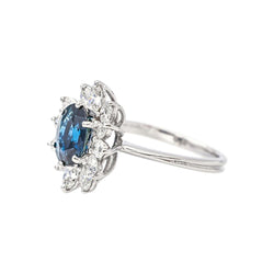 Bague Pompadour en or blanc, saphir et diamants - Castafiore