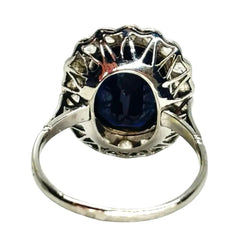 Bague Pompadour en or blanc, saphir et diamants - Castafiore