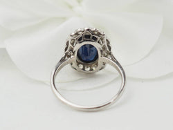 Bague Pompadour en or blanc, saphir et diamants - Castafiore