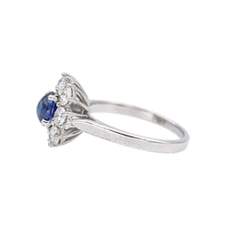 Bague Pompadour en or blanc, saphir et diamants - Castafiore