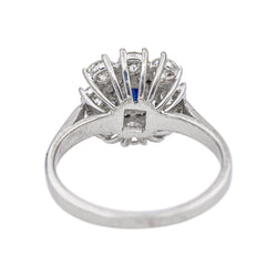 Bague Pompadour en or blanc, saphir et diamants - Castafiore