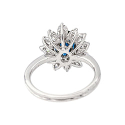 Bague Pompadour en or blanc, saphir et diamants - Castafiore