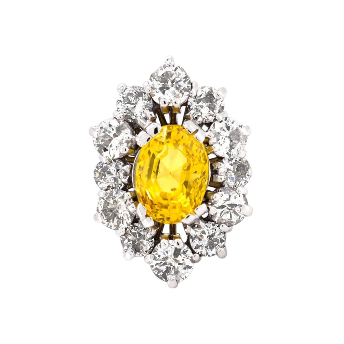 Bague Pompadour en or blanc, saphir et diamants - Castafiore