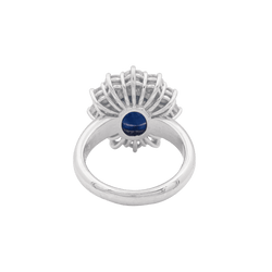 Bague "Pompadour" en or blanc, saphir et diamants - Castafiore