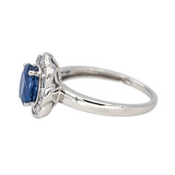 Bague Pompadour en or blanc, saphir et diamants - Castafiore