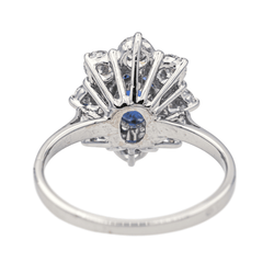 Bague Pompadour en or blanc, saphir et diamants - Castafiore