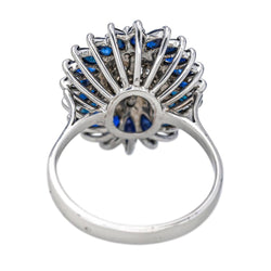 Bague Pompadour en or blanc, saphirs et diamants - Castafiore