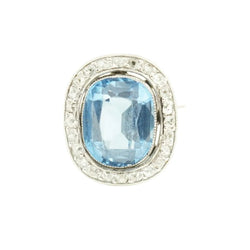 Bague Pompadour en or blanc, spinelle et diamants - Castafiore