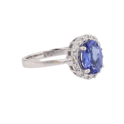 Bague Pompadour en or blanc, tanzanite et diamants - Castafiore