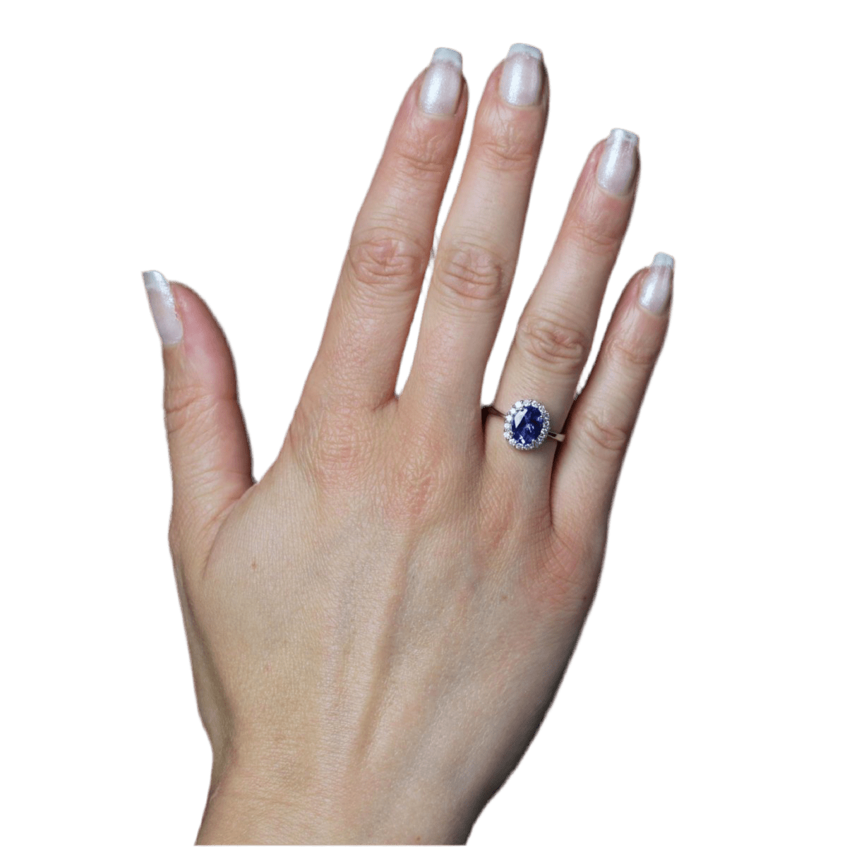 Bague Pompadour en or blanc, tanzanite et diamants - Castafiore