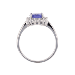 Bague Pompadour en or blanc, tanzanite et diamants - Castafiore