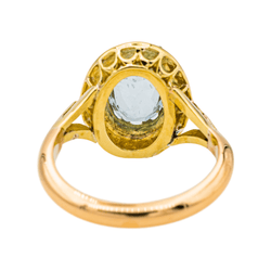 Bague Pompadour en or jaune, aigue - marine et diamants - Castafiore