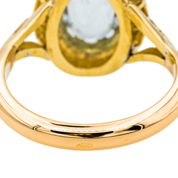 Bague Pompadour en or jaune, aigue - marine et diamants - Castafiore