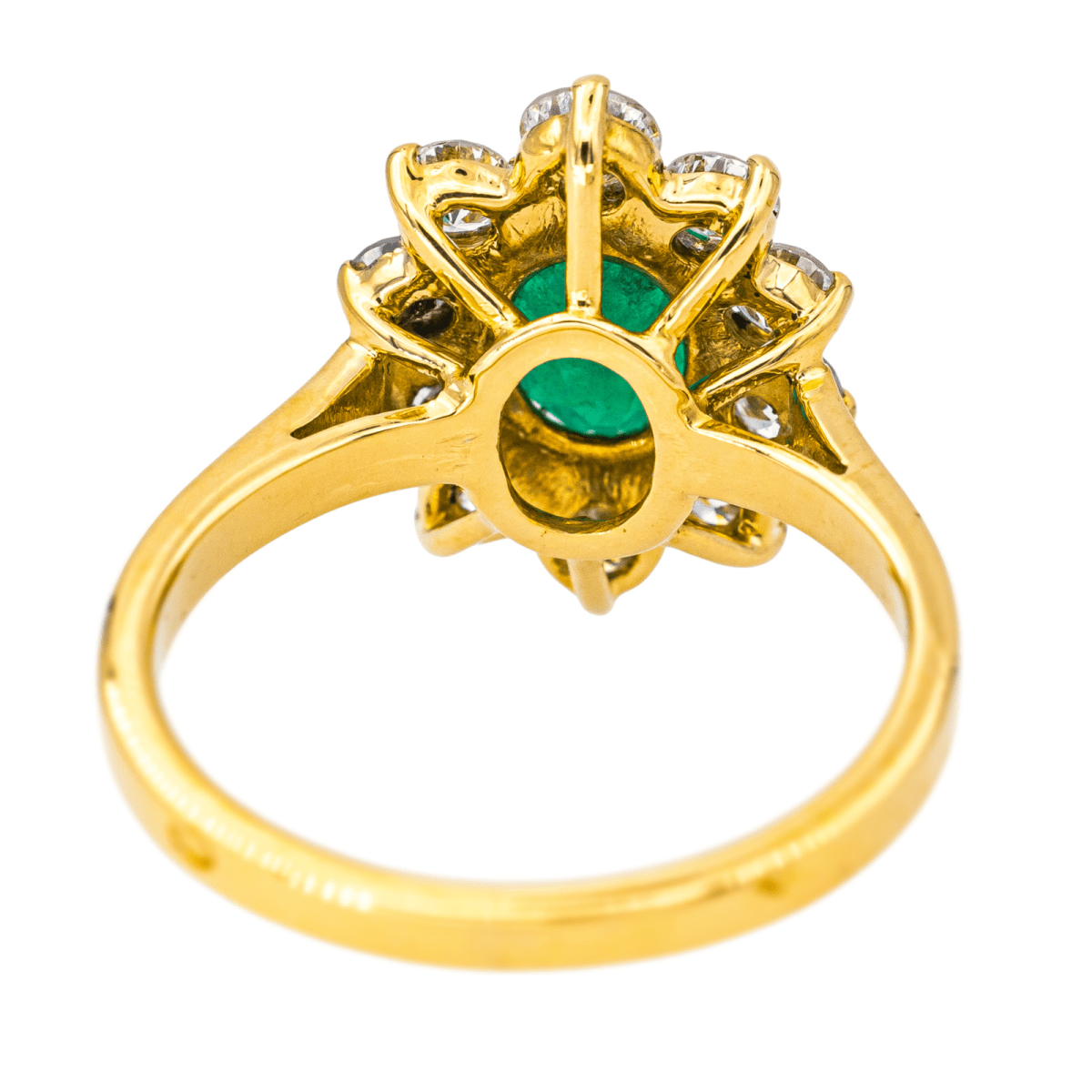 Bague Pompadour en or jaune, émeraude et diamants - Castafiore