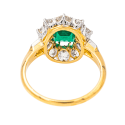 Bague Pompadour en or jaune, émeraude et diamants - Castafiore