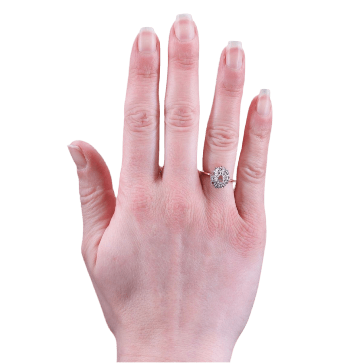 Bague Pompadour en or jaune et diamants - Castafiore