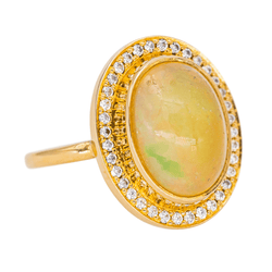 Bague Pompadour en or jaune et opale - Castafiore