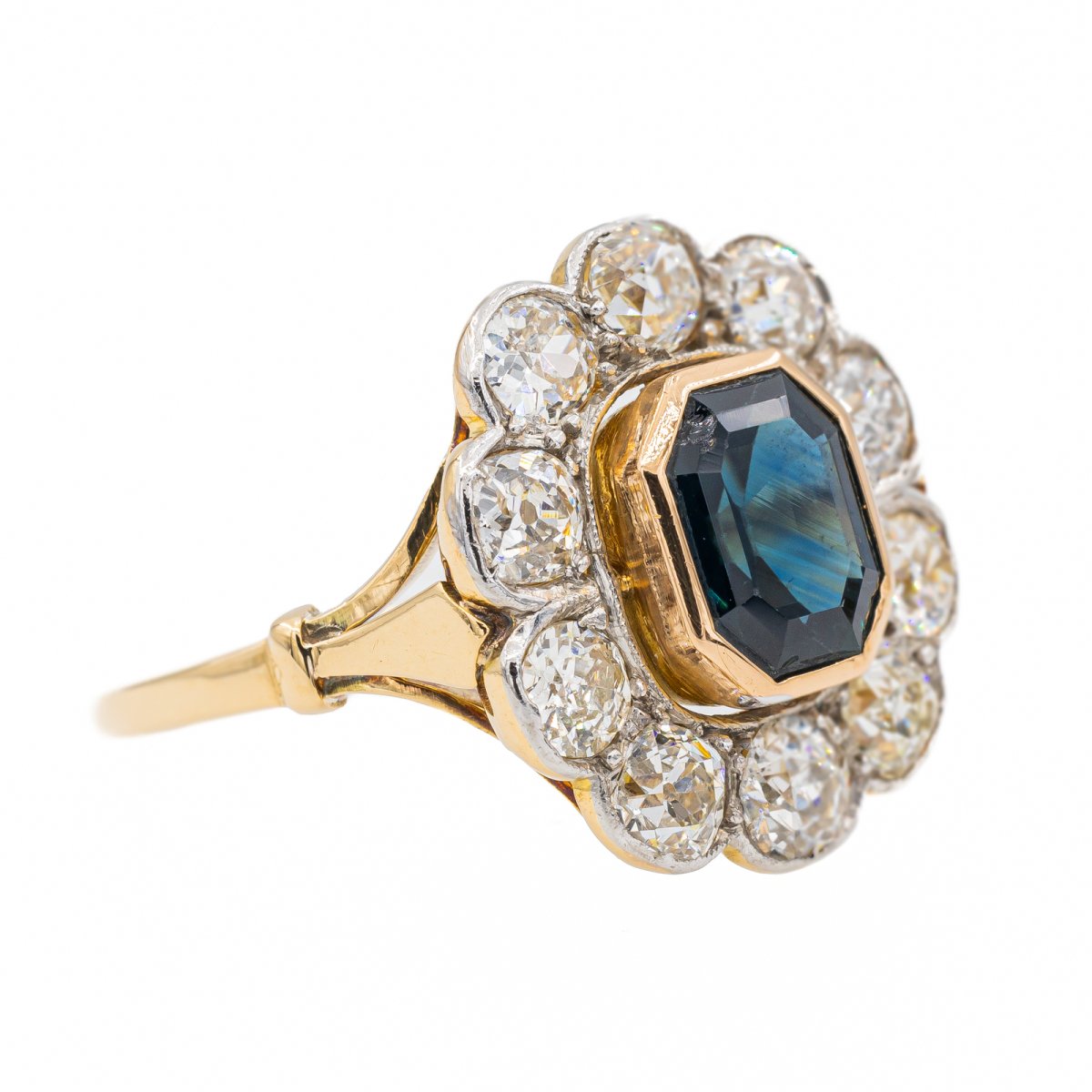 Bague Pompadour en Or jaune et Saphir - Castafiore