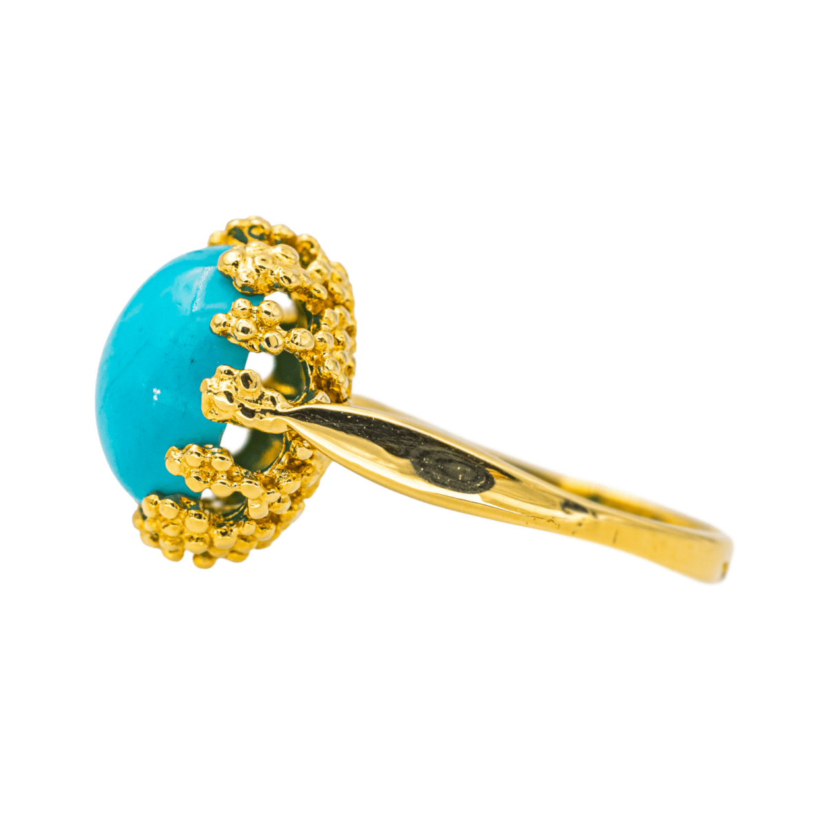 Bague Pompadour en or jaune et turquoise - Castafiore