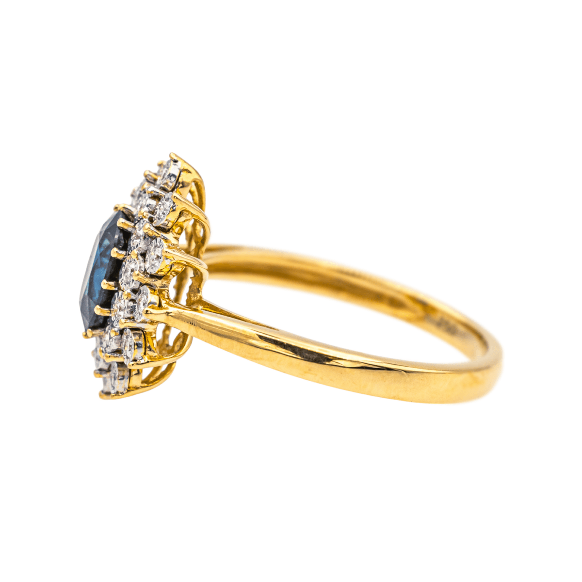Bague Pompadour en or jaune, or blanc, saphir et diamants - Castafiore