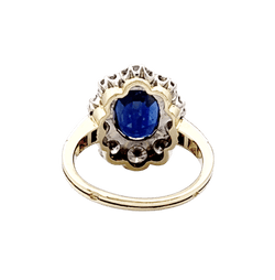 Bague Pompadour en or jaune, or blanc, saphir et diamants - Castafiore