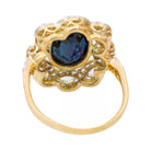 Bague Pompadour en or jaune, or blanc, saphir et diamants - Castafiore