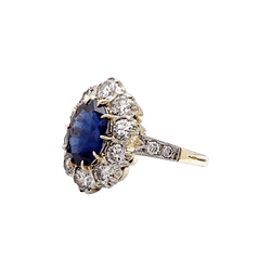Bague Pompadour en or jaune, or blanc, saphir et diamants - Castafiore