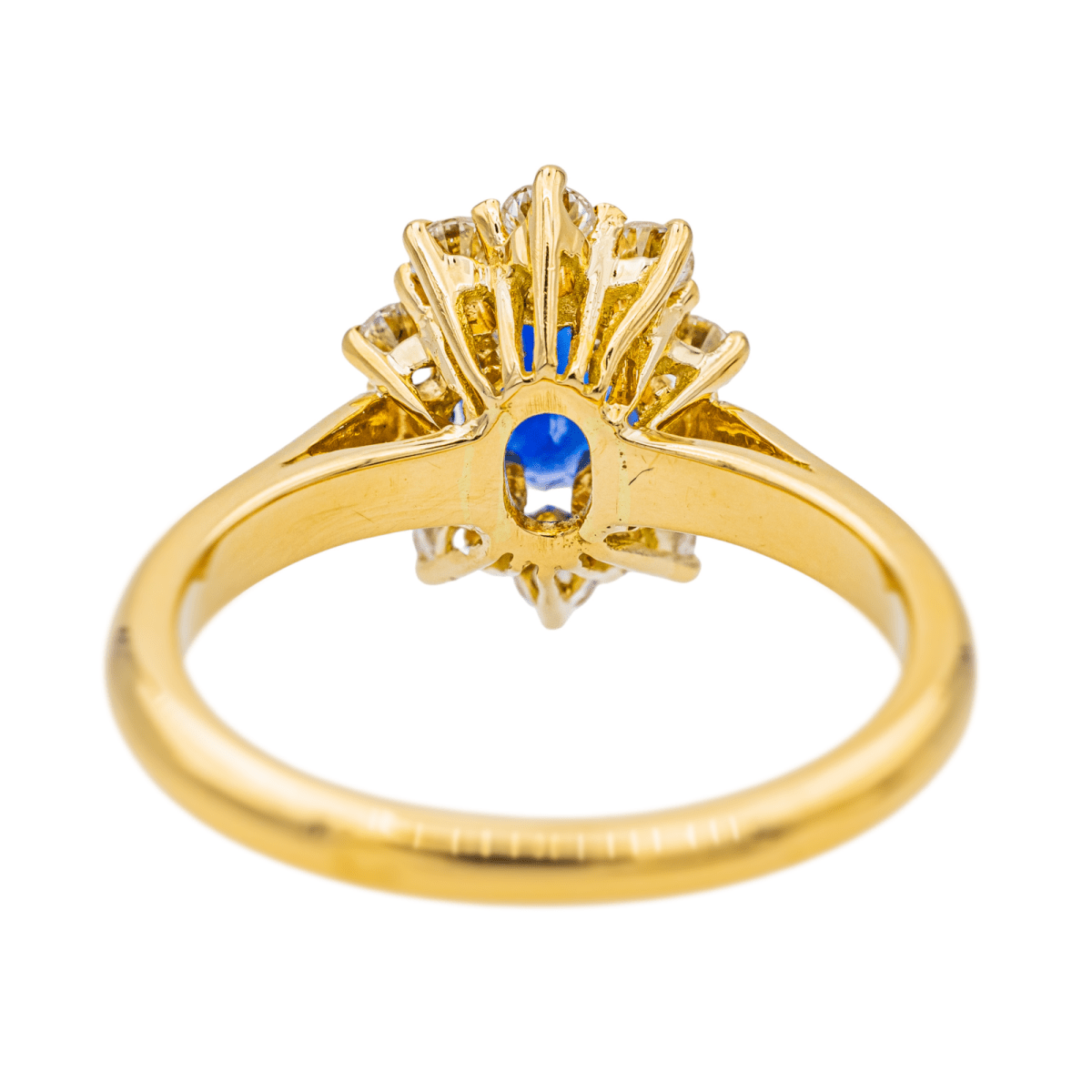 Bague Pompadour en or jaune, saphir et diamant - Castafiore