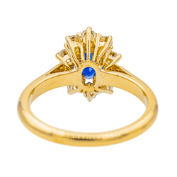 Bague Pompadour en or jaune, saphir et diamant - Castafiore