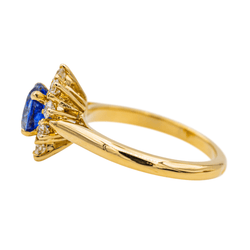 Bague Pompadour en or jaune, saphir et diamant - Castafiore