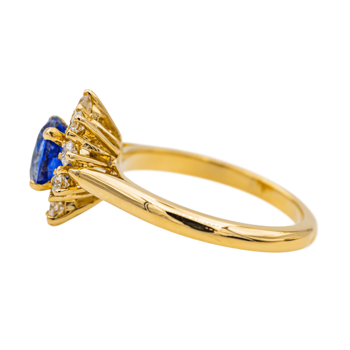 Bague Pompadour en or jaune, saphir et diamant - Castafiore