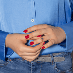 Bague Pompadour en or jaune, saphir et diamants - Castafiore