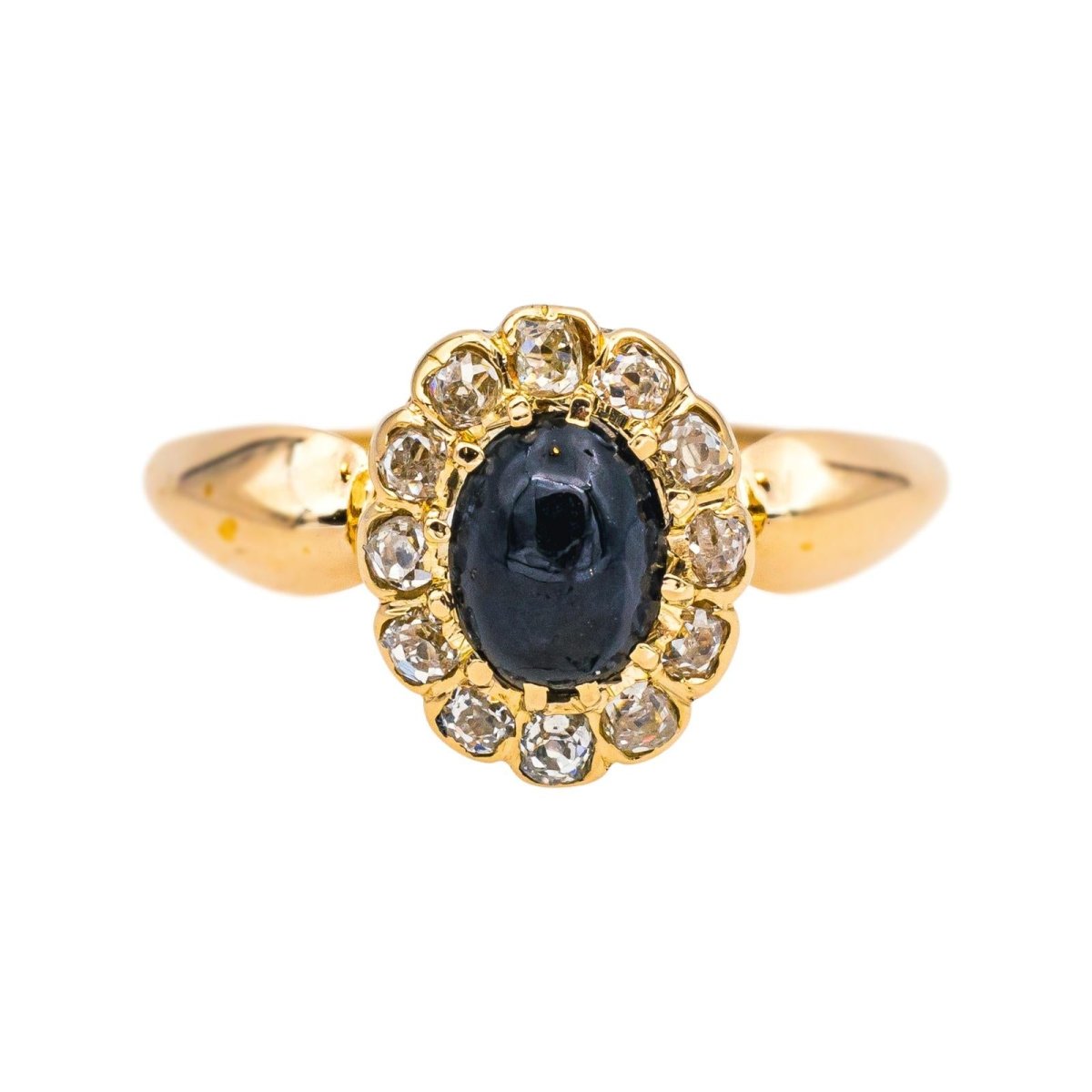 Bague Pompadour en or jaune, saphir et diamants - Castafiore