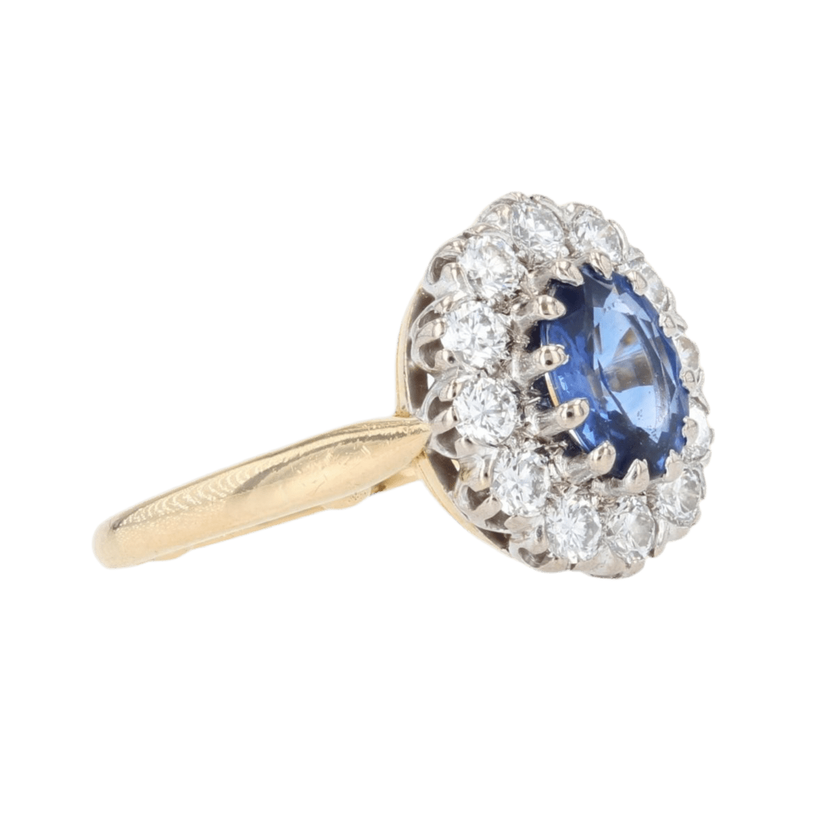 Bague Pompadour en or jaune, saphir, perles et diamants - Castafiore